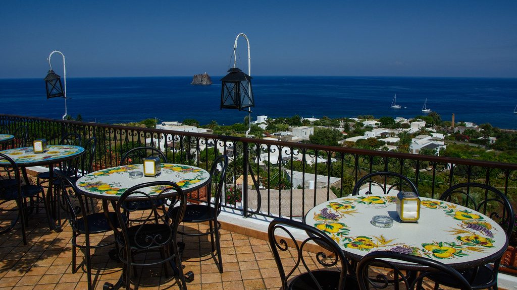 Terrace tables at The Cove Table restaurant