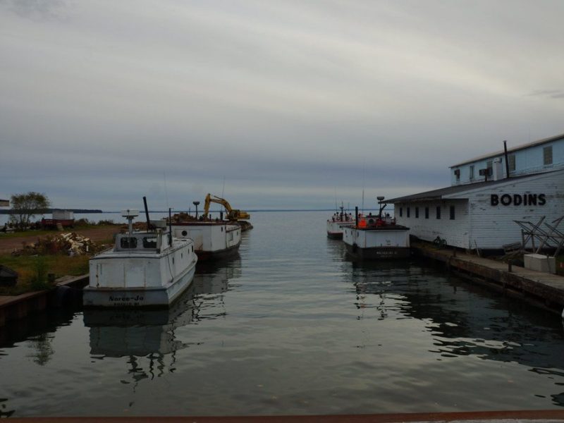 Fishing boats at the village harbor market